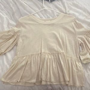 brand new altard state top!! new with tags! cream color ruffle top